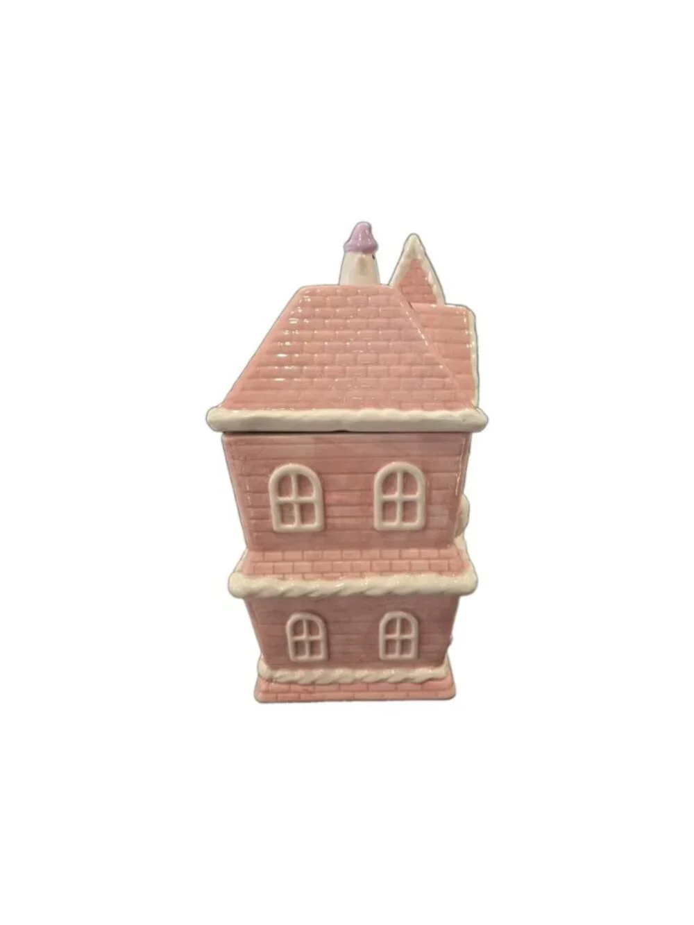 New Pastel Pink Haunted House Ghost Black Cat Spooky Kitchen Cookie Jar